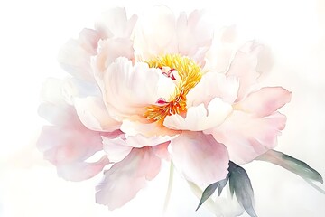 Soft Pink Peony Watercolor Painting: Elegant, Romantic, Floral Art Print