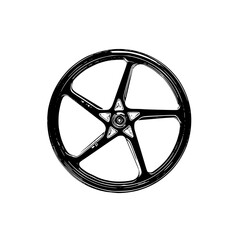 Car wheel rim isolated on white background