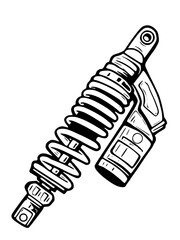 Motorcycle shock absorber with spring