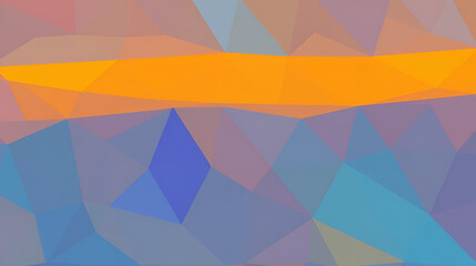 Background abstract, vector illustration of an abstract geometric background with low poly shapes in vibrant gradient colors that transitions from blue to orange
