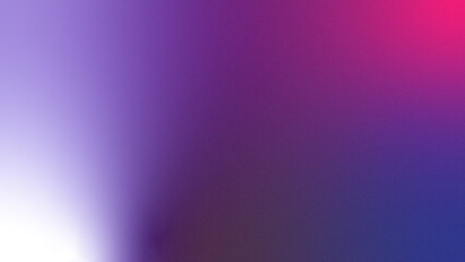 Purple magenta pink blue abstract background. Color gradient ombre blend. Smooth transition. Bright center light glow. Neon shimmer effect. Metallic soft blur. Noise grain dreamy texture.
