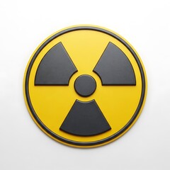 Obraz premium Photo of a bright yellow and black radiation hazard symbol