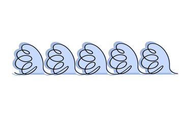 Waves consisting of identical elements drawn by hand