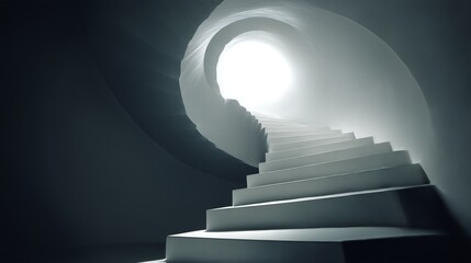 Obraz premium Ascend: Monolithic Spiral Staircase of Success (AI generated)