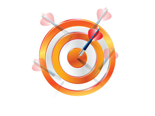 Peopley show target only target not strategy Concept Dart Board Colored Arrow Hit The Target From Clipping