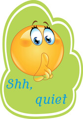 Be Quiet Classroom Sign – Cute Emoji Educational Poster for Kids