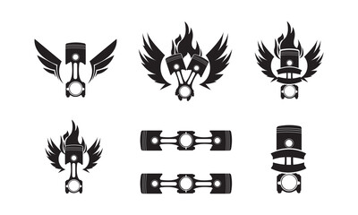 vector set of fire piston