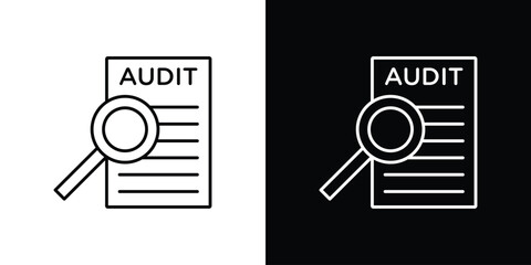 Audit report icon. Editable stroke line icons