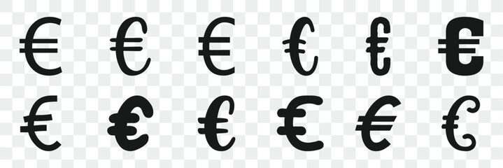 Euro icon or logo isolated sign, vector flat black trendy style illustration for web and app