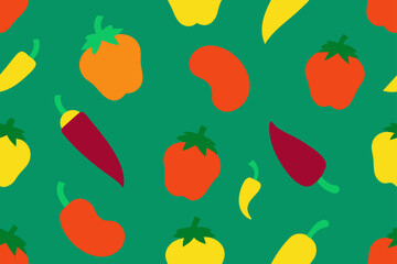 Fototapeta premium seamless pattern with colorful peppers