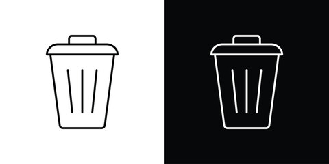 Bin icon. Editable stroke line icons