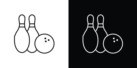 Bowling icon. Editable stroke line icons