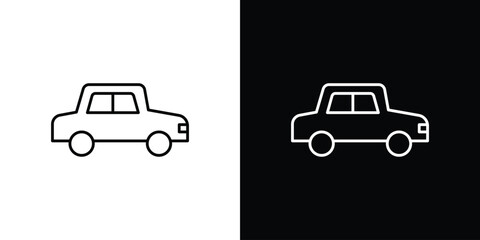 Car icon. Editable stroke line icons
