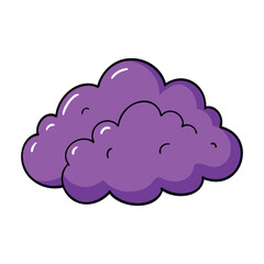 Cartoon Style Detailed Purple Cloud Weather Element Graphic Illustration