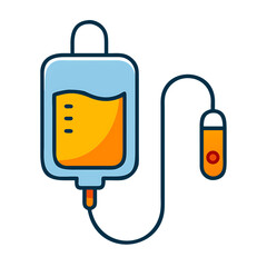 Medical Intravenous IV Drip with Yellow Fluid for Treatment and Therapy Illustration for Healthcare Concepts and Emergency Room Visualization