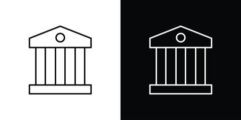 Court icon. Editable stroke line icons