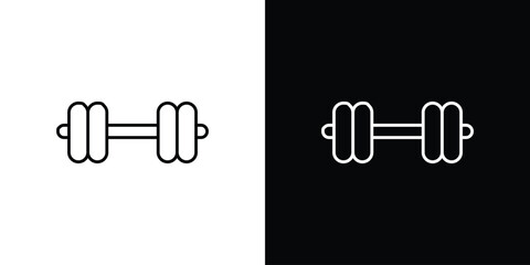 Dumbbell icon. Editable stroke line icons