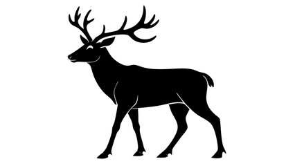 Fototapeta premium Caribou mammal vector graphic with tundra background