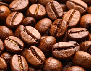 Fototapeta premium Close-up of roasted coffee beans (1)