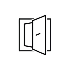 Minimalist outline icon an open door with a subtle glow effect entrance exit