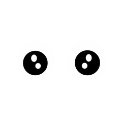 Simple Cartoon Style Round Eyes Emoji Design Graphic Element Illustration