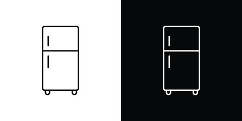 Fridge icon. Editable stroke line icons