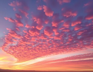 Fototapeta premium Spectacular Sunset Cloudscape A Pink and Orange Sky