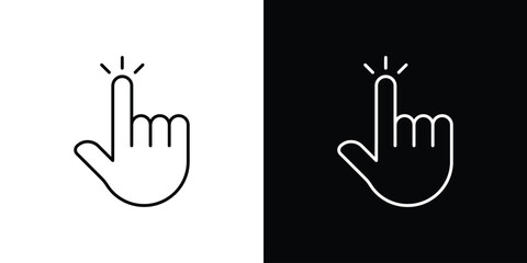 Hand click icon. Editable stroke line icons