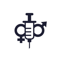 hormone therapy icon with a syringe