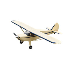 Small private airplane isolated on white background, perfect for aviation, travel, or transportation concepts in clean and professional presentations.
