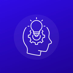 technical skills line icon, vector