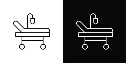 Hospital bed icon. Editable stroke line icons