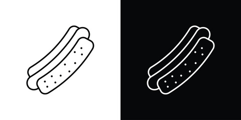 Hot dog icon. Editable stroke line icons