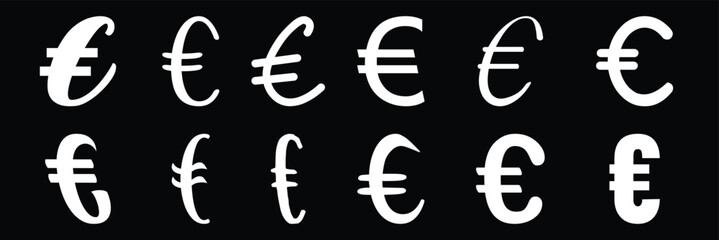 Euro icon or logo isolated sign, vector flat black trendy style illustration for web and app