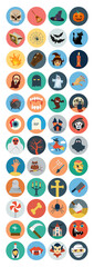 Flat Halloween Icons Set | Spooky, Horror, and Holiday Vector Collection