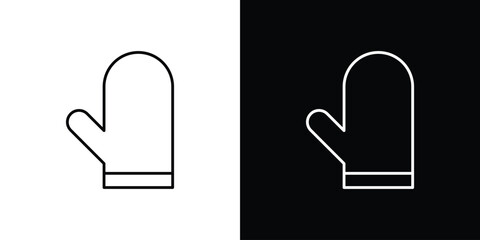 Oven mitt icon. Editable stroke line icons