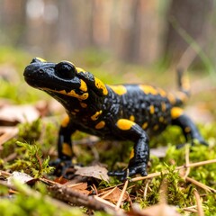 Obraz premium Close-up of salamander in forest