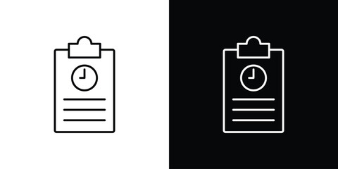 Timesheet icon. Editable stroke line icons