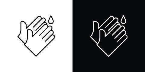 Wash hands icon. Editable stroke line icons