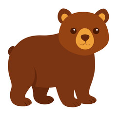 Grizzly bear on white background