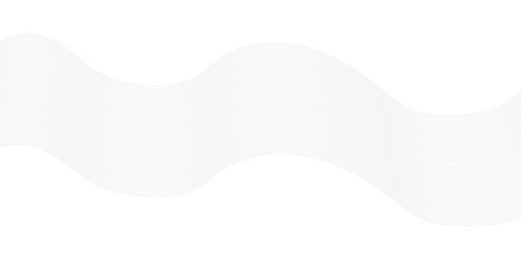 Abstract gray wave lines background design. Technology, data science, geometric border. Isolated on white background. Vector illustration.