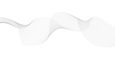 Abstract gray wave lines background design. Technology, data science, geometric border. Isolated on white background. Vector illustration.