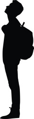 Adventurous Spirit Silhouette - Backpacker Looking Up