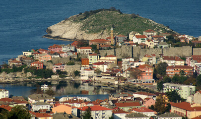 Obraz premium A view of the historic and touristic town of Amasra in Bartin, Turkey.