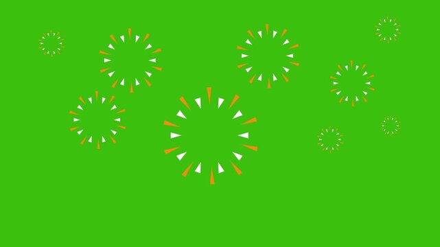  fireworks and  line shape blast. Pop-up line animation, Circle bursting, Geometric, Bubble and Shape brust elements, green screen video for Celebration or Festival Pop-Up Motion Graphics