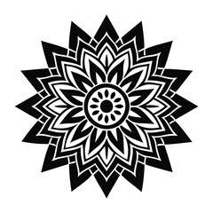 Minimalist Flat Flower Mandala Decorative Element Design Pattern Style