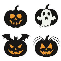 Obraz premium Set of Halloween Pumpkin Silhouettes