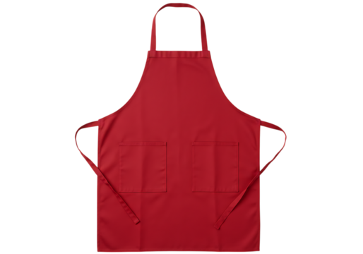 Red chef apron isolated on transparent background
