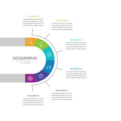 Business infographic template. 6 Step timeline journey. Process diagram, Infographic elements vector illustration.	