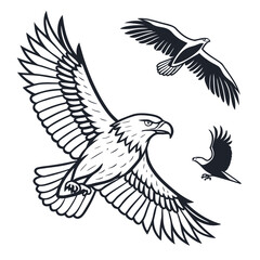 Obraz premium Cohesive set of diverse vector bird icons for design projects